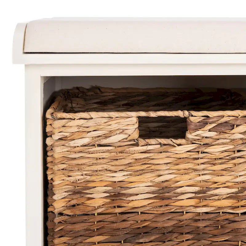 SAFAVIEH Euphemia Banc de rangement tressé marron - 33,5 x 16,1 x 19,9 - 34Lx16Px20H