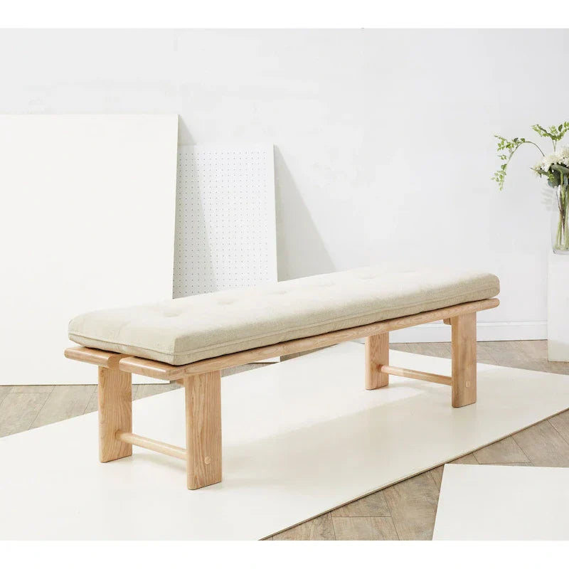 SAFAVIEH Couture Rasema banc moderne à coussin - 60.8 In. W x 18.9 In. D x 18.1 In. H - 61Wx19Dx18H