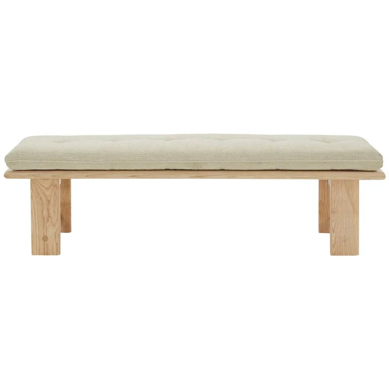 SAFAVIEH Couture Rasema banc moderne à coussin - 60.8 In. W x 18.9 In. D x 18.1 In. H - 61Wx19Dx18H