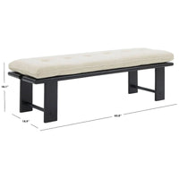 SAFAVIEH Couture Rasema banc moderne à coussin - 60.8 In. W x 18.9 In. D x 18.1 In. H - 61Wx19Dx18H