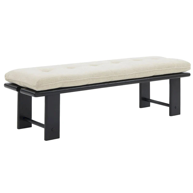 SAFAVIEH Couture Rasema banc moderne à coussin - 60.8 In. W x 18.9 In. D x 18.1 In. H - 61Wx19Dx18H