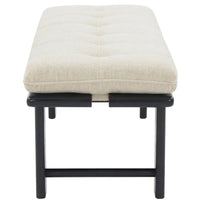 SAFAVIEH Couture Rasema banc moderne à coussin - 60.8 In. W x 18.9 In. D x 18.1 In. H - 61Wx19Dx18H