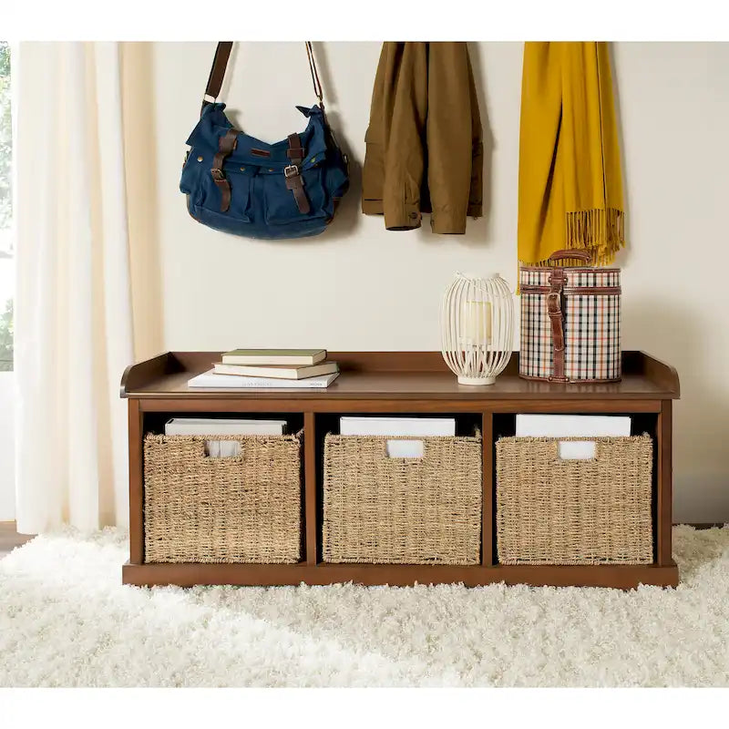 SAFAVIEH Eola Banc de rangement gris/blanc - 47 x 16,1 x 19,9 - 47Wx16Px20H
