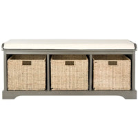 SAFAVIEH Eola Banc de rangement gris/blanc - 47 x 16,1 x 19,9 - 47Wx16Px20H