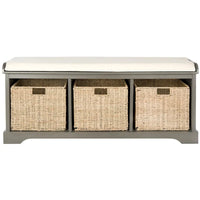 SAFAVIEH Eola Banc de rangement gris/blanc - 47 x 16,1 x 19,9 - 47Wx16Px20H