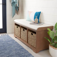 SAFAVIEH Eola Banc de rangement gris/blanc - 47 x 16,1 x 19,9 - 47Wx16Px20H