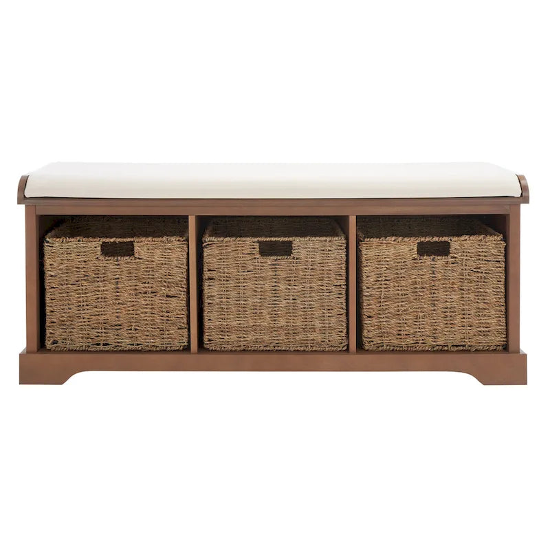 SAFAVIEH Eola Banc de rangement gris/blanc - 47 x 16,1 x 19,9 - 47Wx16Px20H