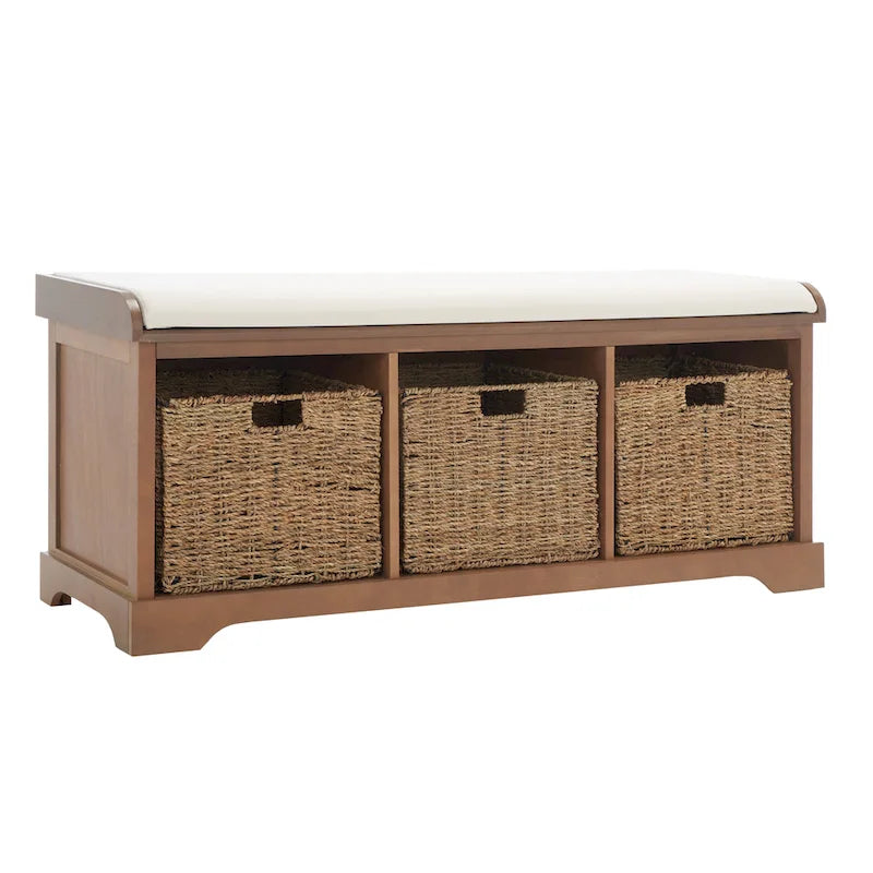 SAFAVIEH Eola Banc de rangement gris/blanc - 47 x 16,1 x 19,9 - 47Wx16Px20H
