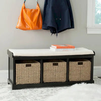 SAFAVIEH Eola Banc de rangement gris/blanc - 47 x 16,1 x 19,9 - 47Wx16Px20H