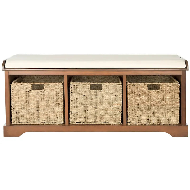 SAFAVIEH Eola Banc de rangement gris/blanc - 47 x 16,1 x 19,9 - 47Wx16Px20H