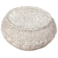 Pouf ottoman en tricot câblé naturel Sevita Melange