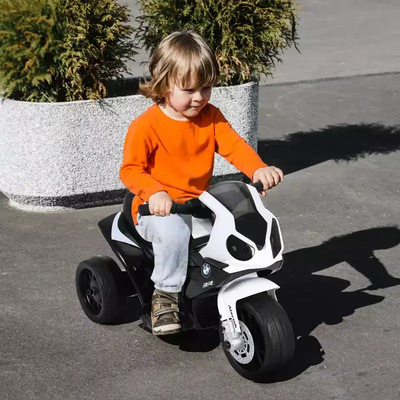 Moto électrique 6 V Aosom pour enfants sous licence BMW, moto pour tout-petits avec phares, musique, moto électrique à 3 roues pour enfants, cadeau pour garçons et filles