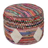 Pouf ottoman Sevita Boho diamant multicolore