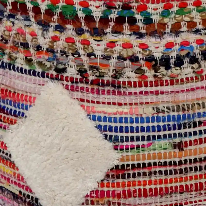 Pouf ottoman Sevita Boho diamant multicolore