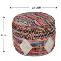Pouf ottoman Sevita Boho diamant multicolore
