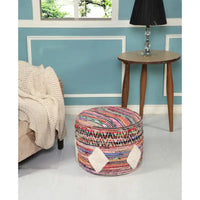Pouf ottoman Sevita Boho diamant multicolore