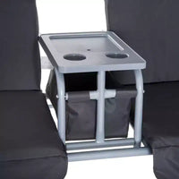 Balançoire de porche Outsunny 2 personnes avec support, balançoire d'extérieur avec auvent, table de rangement pivotante, 2 porte-gobelets, coussins pour patio, jardin