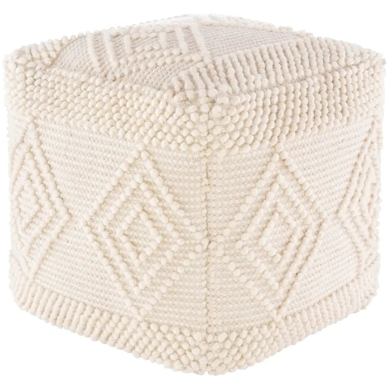 Freya pouf cube bohème tissé main de 18 pouces