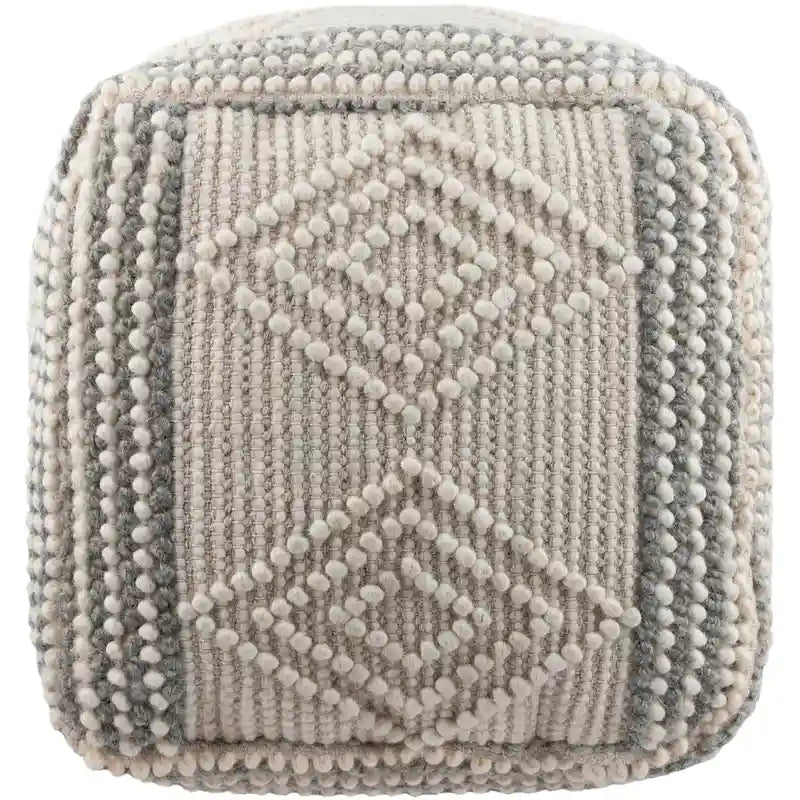 Freya pouf cube bohème tissé main de 18 pouces