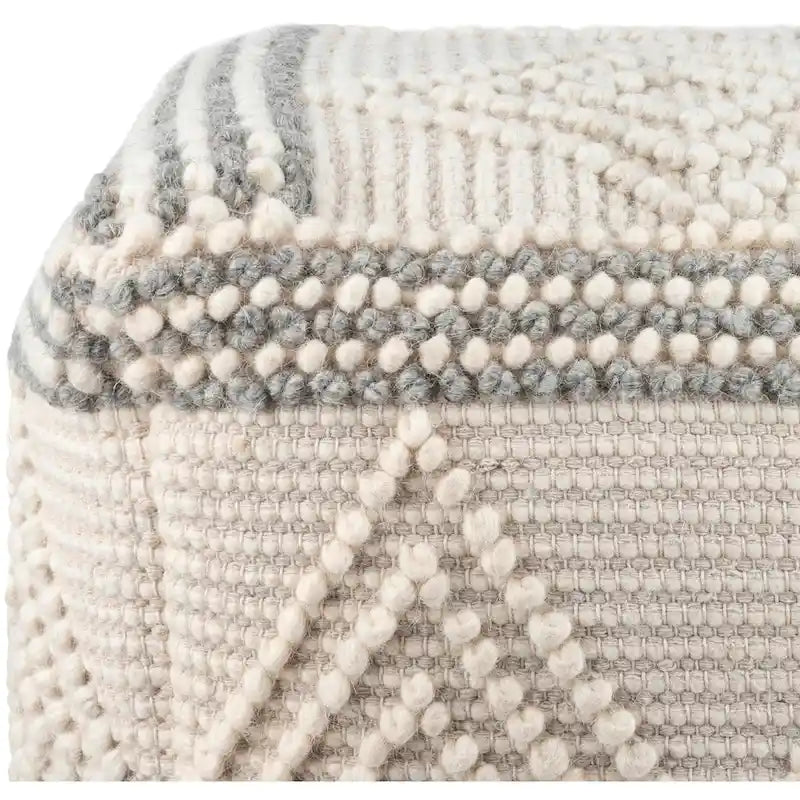 Pouf Freya Bohème Tressé Cube 45 cm