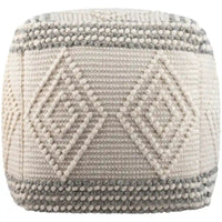 Freya pouf cube bohème tissé main de 18 pouces