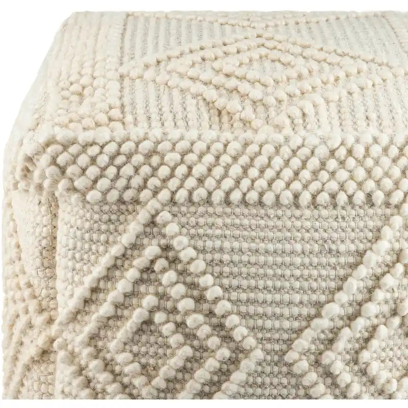 Pouf Freya Bohème Tressé Cube 45 cm