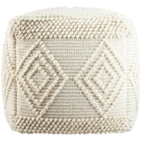 Freya pouf cube bohème tissé main de 18 pouces