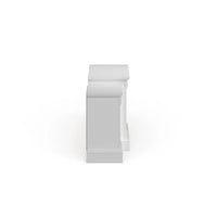 Cheminée électrique à LED télécommandée SEI Furniture avec manteau en pierre blanche et rangement