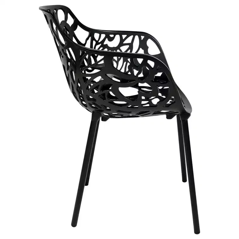 LeisureMod Devon Ensemble bistro extérieur 3 pièces en aluminium – Table de salle à manger avec plateau en verre et 2 chaises empilables en maille tout temps
