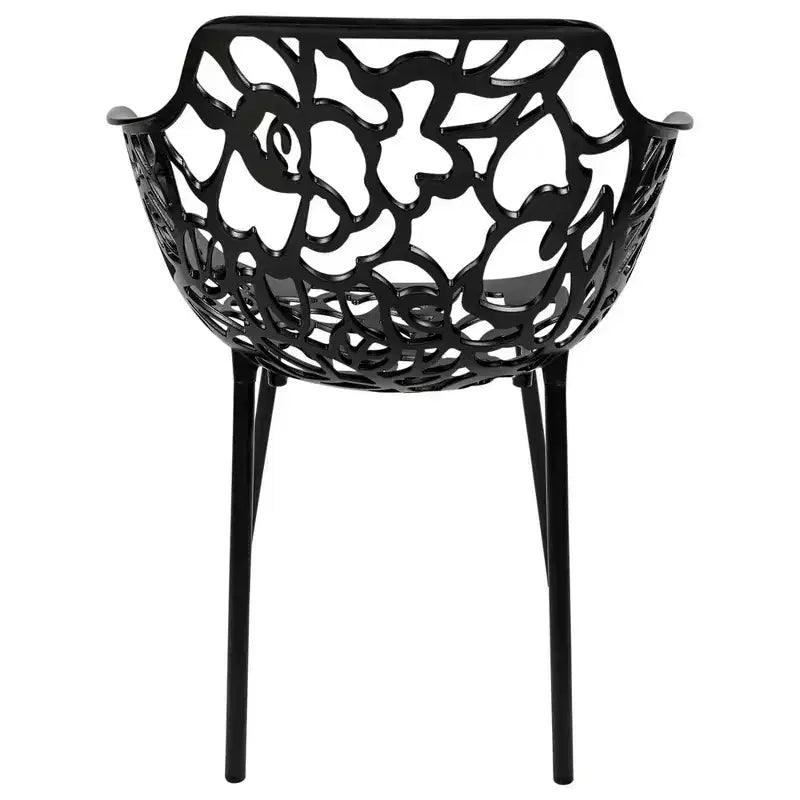 LeisureMod Devon Ensemble bistro extérieur 3 pièces en aluminium – Table de salle à manger avec plateau en verre et 2 chaises empilables en maille tout temps