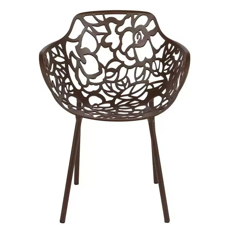 LeisureMod Devon Ensemble bistro extérieur 3 pièces en aluminium – Table de salle à manger avec plateau en verre et 2 chaises empilables en maille tout temps