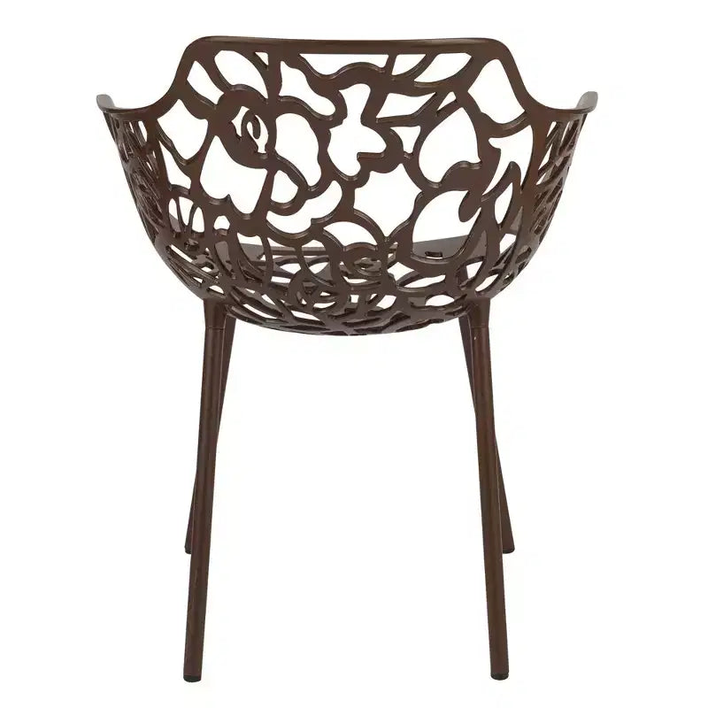 LeisureMod Devon Ensemble bistro extérieur 3 pièces en aluminium – Table de salle à manger avec plateau en verre et 2 chaises empilables en maille tout temps