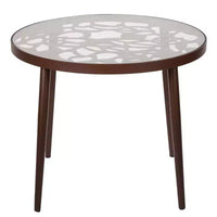 LeisureMod Devon Ensemble bistro extérieur 3 pièces en aluminium – Table de salle à manger avec plateau en verre et 2 chaises empilables en maille tout temps