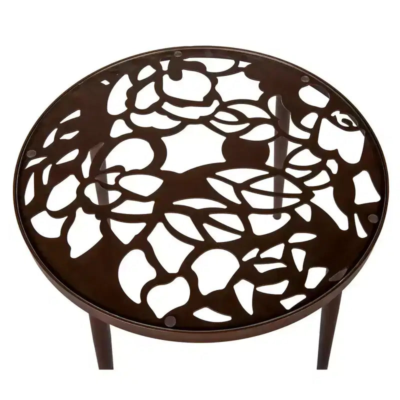 LeisureMod Devon Ensemble bistro extérieur 3 pièces en aluminium – Table de salle à manger avec plateau en verre et 2 chaises empilables en maille tout temps