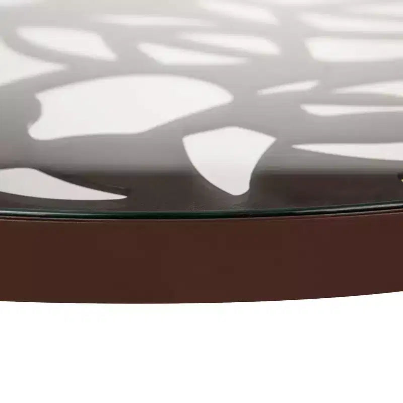LeisureMod Devon Ensemble bistro extérieur 3 pièces en aluminium – Table de salle à manger avec plateau en verre et 2 chaises empilables en maille tout temps