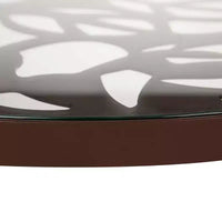LeisureMod Devon Ensemble bistro extérieur 3 pièces en aluminium – Table de salle à manger avec plateau en verre et 2 chaises empilables en maille tout temps