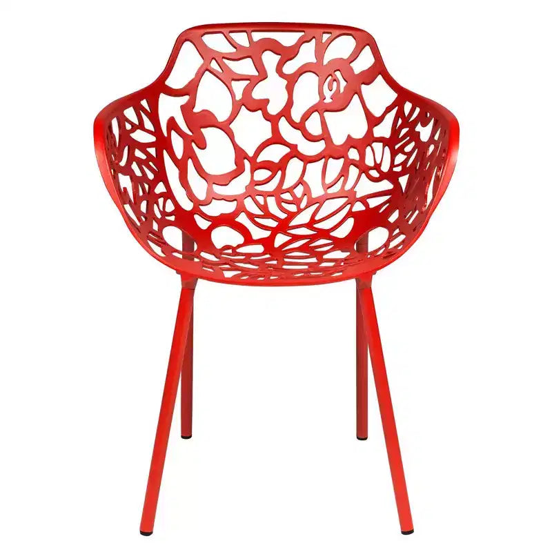 LeisureMod Devon Ensemble bistro extérieur 3 pièces en aluminium – Table de salle à manger avec plateau en verre et 2 chaises empilables en maille tout temps