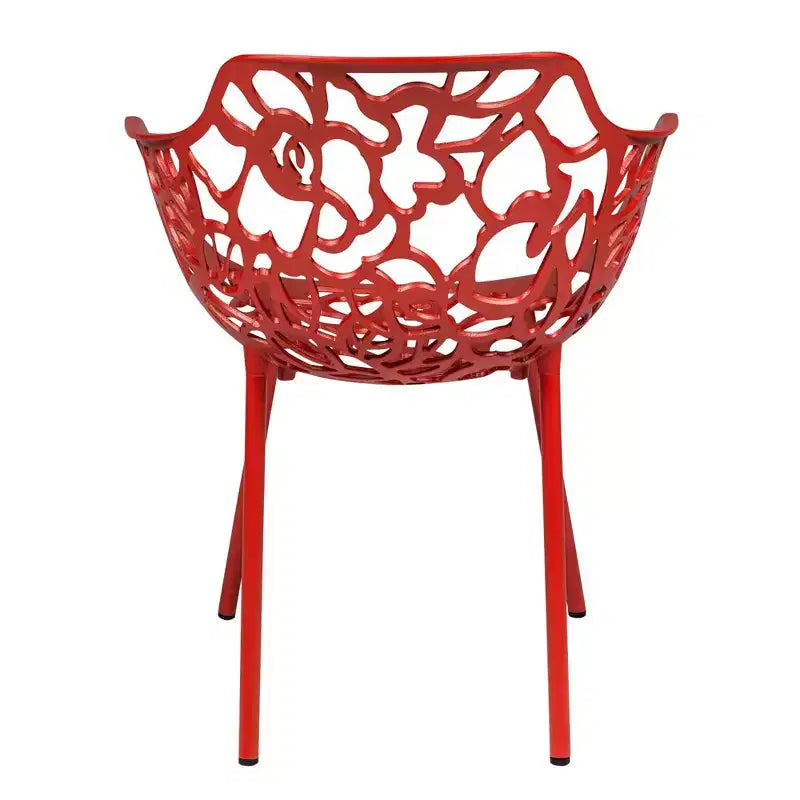 LeisureMod Devon Ensemble bistro extérieur 3 pièces en aluminium – Table de salle à manger avec plateau en verre et 2 chaises empilables en maille tout temps