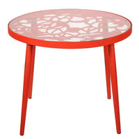 LeisureMod Devon Ensemble bistro extérieur 3 pièces en aluminium – Table de salle à manger avec plateau en verre et 2 chaises empilables en maille tout temps