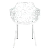 LeisureMod Devon Ensemble bistro extérieur 3 pièces en aluminium – Table de salle à manger avec plateau en verre et 2 chaises empilables en maille tout temps