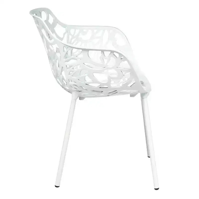 LeisureMod Devon Ensemble bistro extérieur 3 pièces en aluminium – Table de salle à manger avec plateau en verre et 2 chaises empilables en maille tout temps