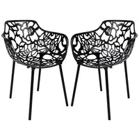 LeisureMod Devon Ensemble bistro extérieur 3 pièces en aluminium – Table de salle à manger avec plateau en verre et 2 chaises empilables en maille tout temps
