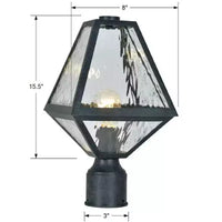 Crystorama Lighting Glacier Lampadaire 1 lumière Noir charbon de bois