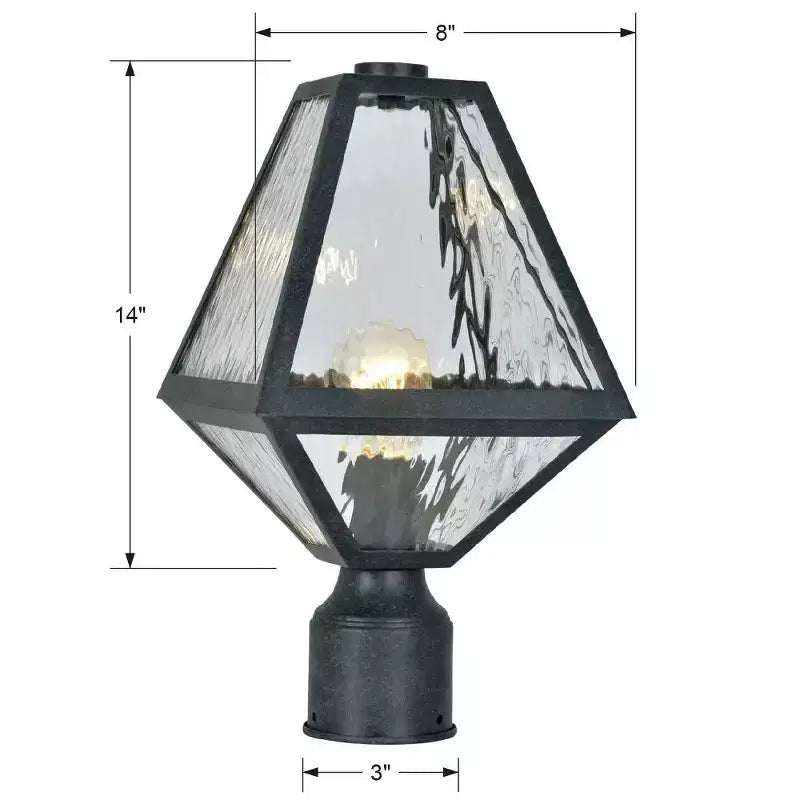 Crystorama Lighting Glacier Lampadaire 1 lumière Noir charbon de bois