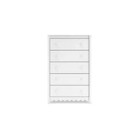 Signature Design by Ashley Hallityn Commode haute à 5 tiroirs, Blanc