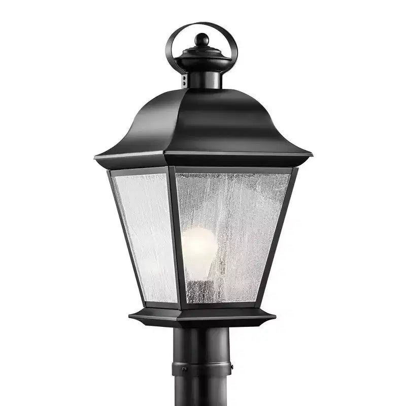 Mount Vernon 19.5 1 Light Outdoor Post Light with Clear Seeded Glass in Black