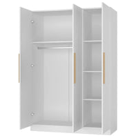 Armoire de rangement en bois avec 6 cubes de rangement et tringle à vêtements