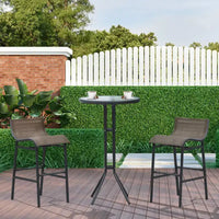 Outsunny Ensemble bistrot 3 pièces hauteur bar pour 2, Table de pub de patio ronde 2 chaises de bar au design confortable et construction durable