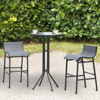 Outsunny Ensemble bistrot 3 pièces hauteur bar pour 2, Table de pub de patio ronde 2 chaises de bar au design confortable et construction durable