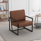 Fauteuil d'appoint en similicuir avec dossier rembourré épais